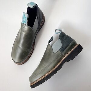 Georgia Boots Romeo Shoes Womens 10 Grey Leather Gorpcore Funky Chunky Chelsea